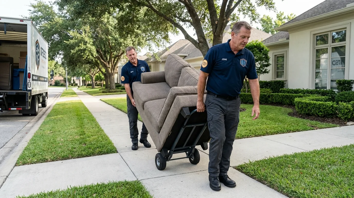Local residential moving crew loading furniture in Sterling Heights, MI